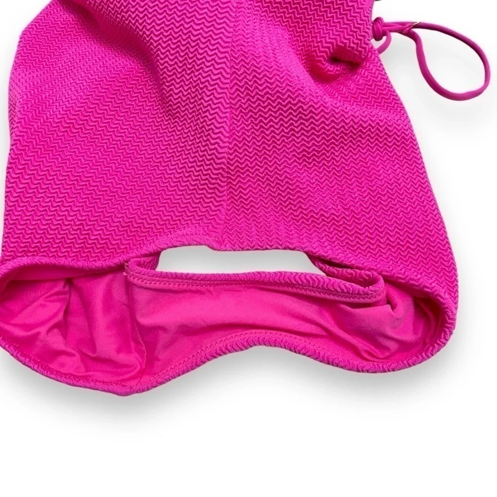 NWT Sea Folly Fuchsia Rose Pink Sea Dive Bandeau One Piece Swimsuit Size 10 (US)